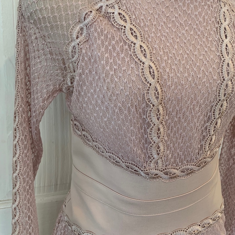 Free People Elegant Lace Long Sleeve Dress - Picture 2 of 5